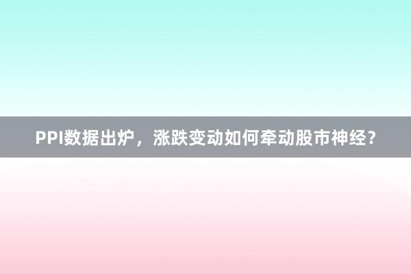 PPI数据出炉，涨跌变动如何牵动股市神经？