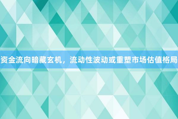资金流向暗藏玄机，流动性波动或重塑市场估值格局