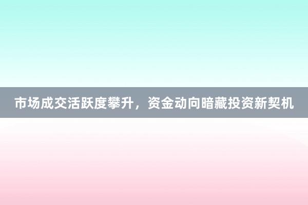 市场成交活跃度攀升，资金动向暗藏投资新契机