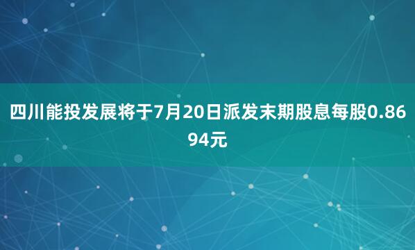 四川能投发展将于7月20日派发末期股息每股0.8694元