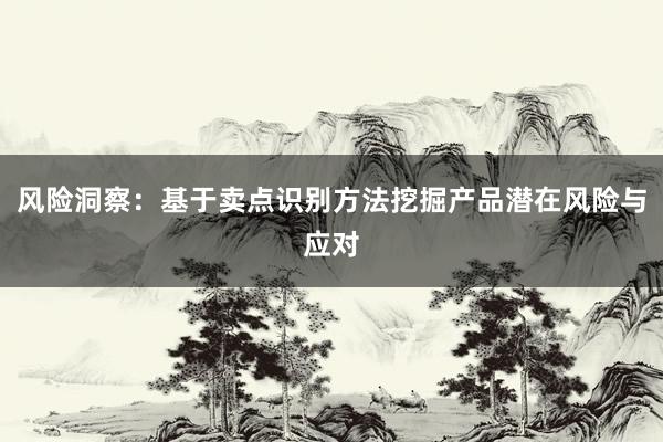 风险洞察：基于卖点识别方法挖掘产品潜在风险与应对