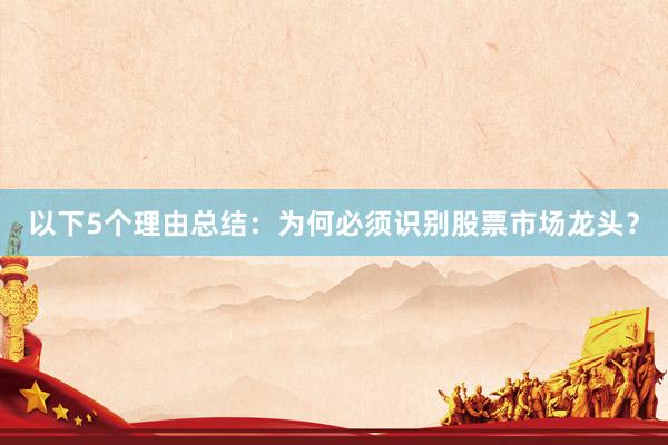 以下5个理由总结：为何必须识别股票市场龙头？