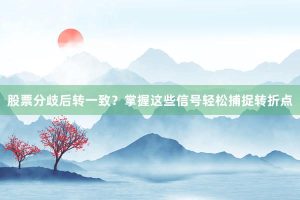 股票分歧后转一致？掌握这些信号轻松捕捉转折点